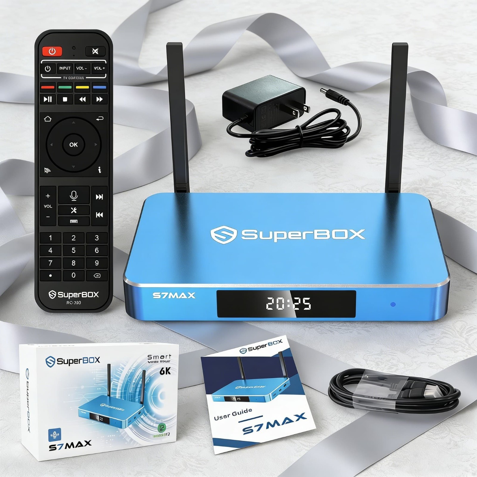 SuperBox S7 Max Media Streamer Android 12 WiFi6 Gigabit LAN AI Upscaling HD HDMI