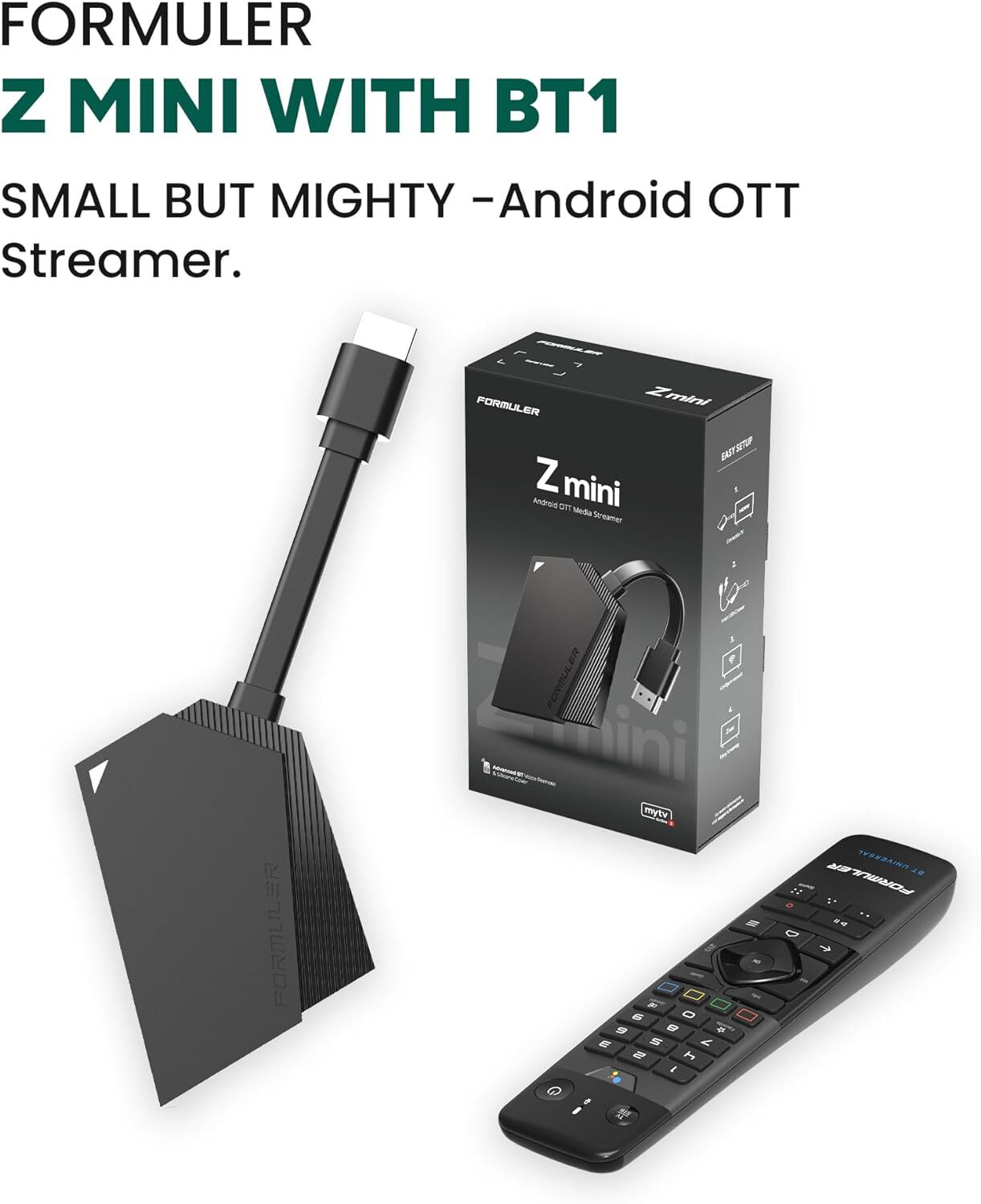 NEW 2024 Formuler Z Mini 4K Android 2GBRAM / 8GB DUAL WIFI WITH BLUETOOTH REMOTE