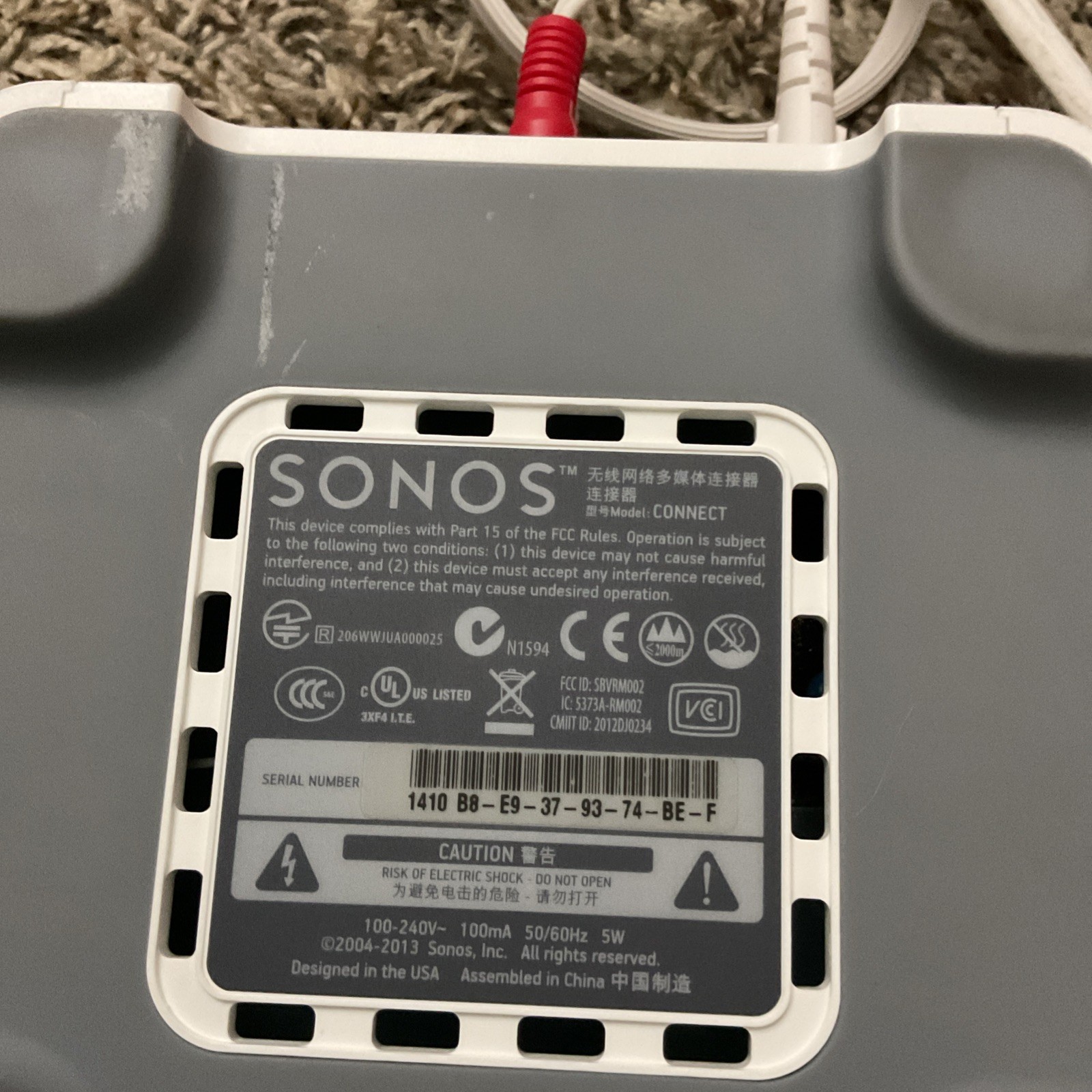 Sonos Connect Gen1 Compatible With Power Cord & RCA good condition