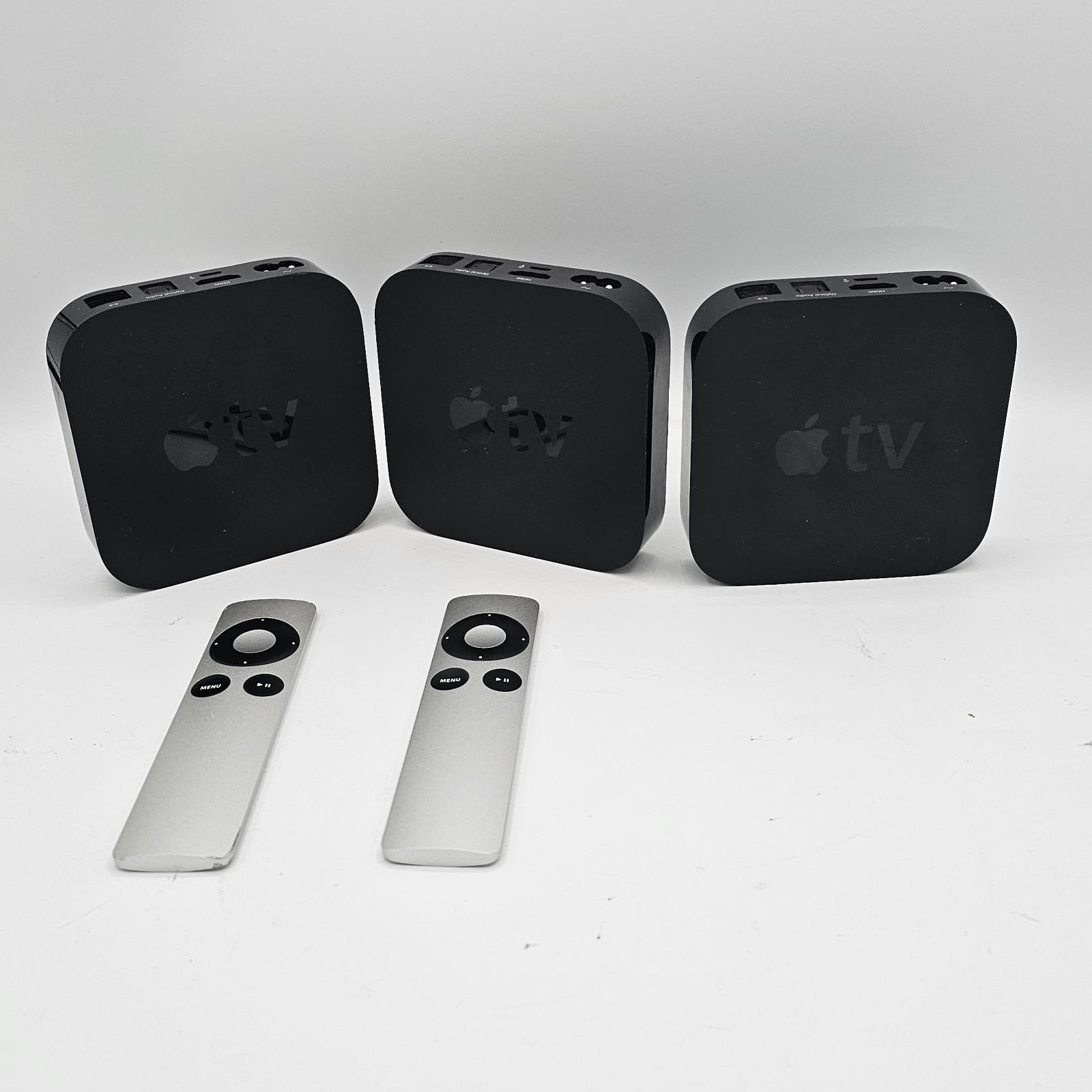 AppleTV Lot—Two: 2nd Gen(A1378) + One: 3rd Gen(A1469) w/Remotes + Cables Working