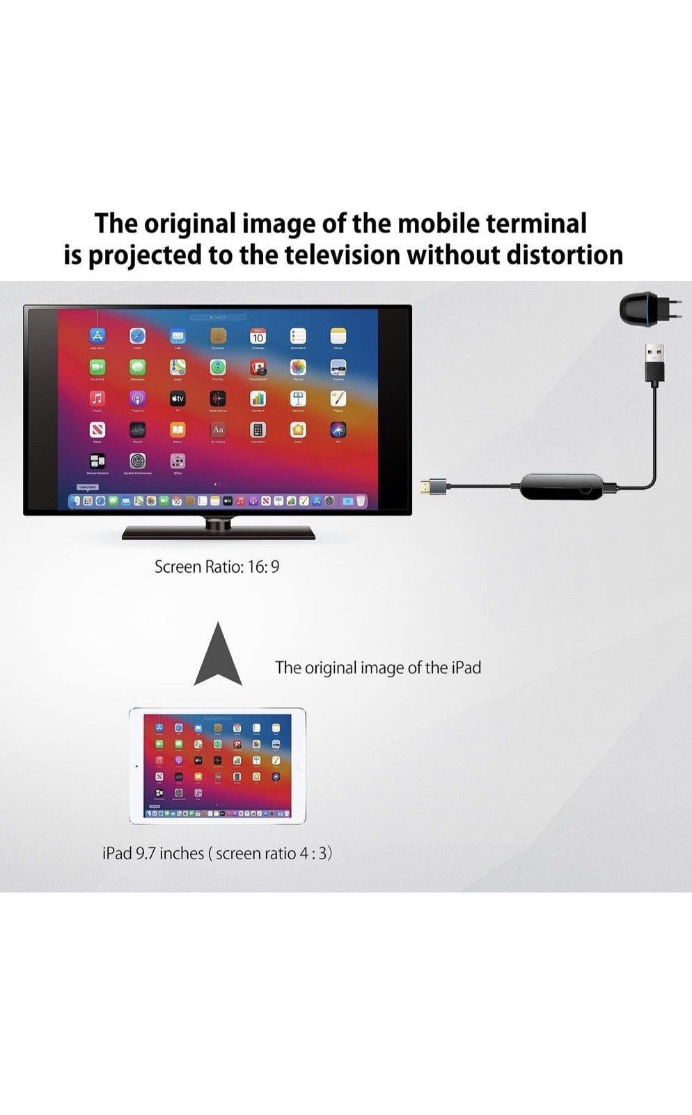 ishare iOS Wireless HDMI Wi-Fi Dongle for iPhone iPad TV Black