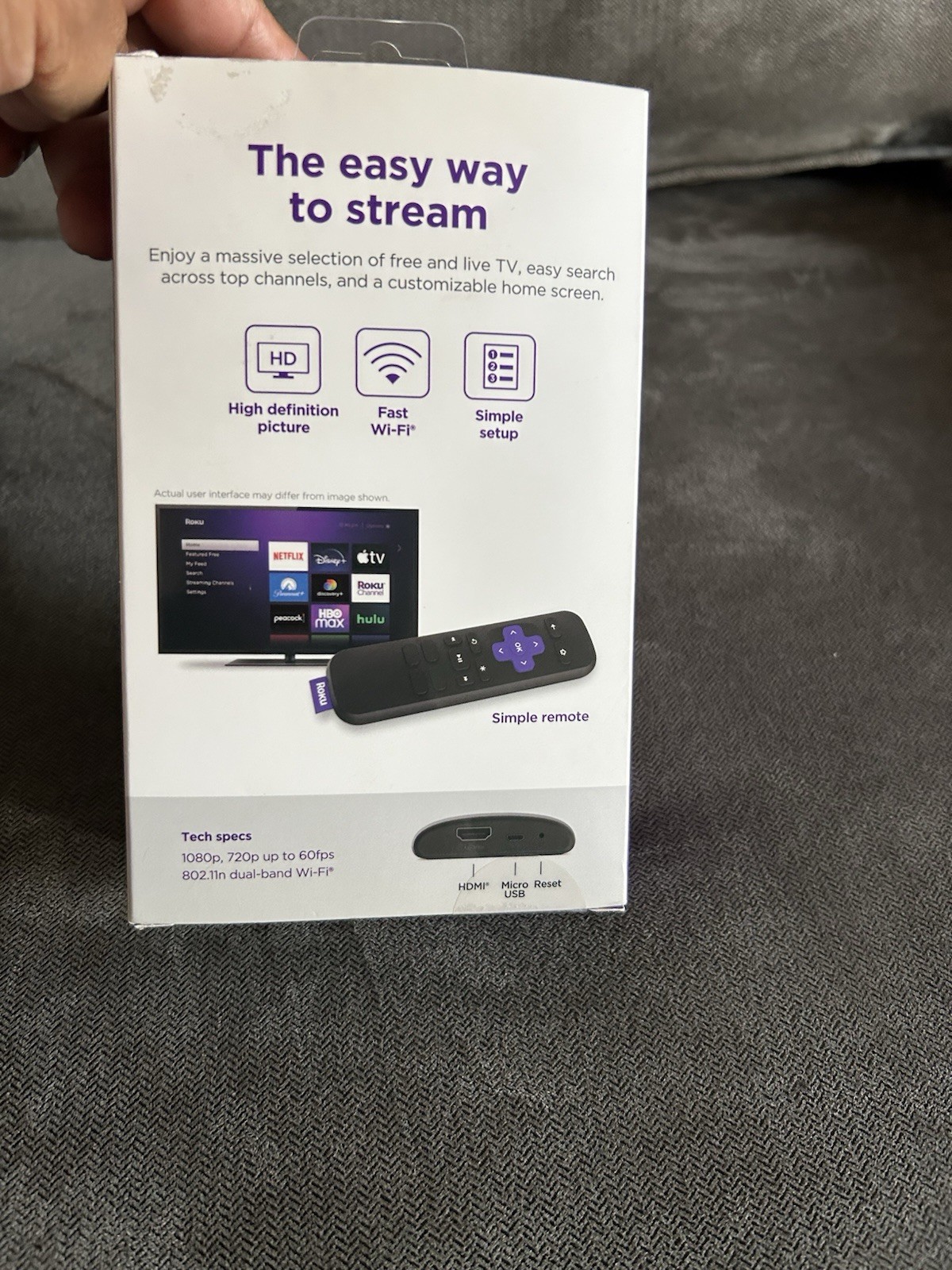 Roku Express HD Streaming Box, Fast Wi-Fi, Simple Setup, HDMI USB, 1080p Black
