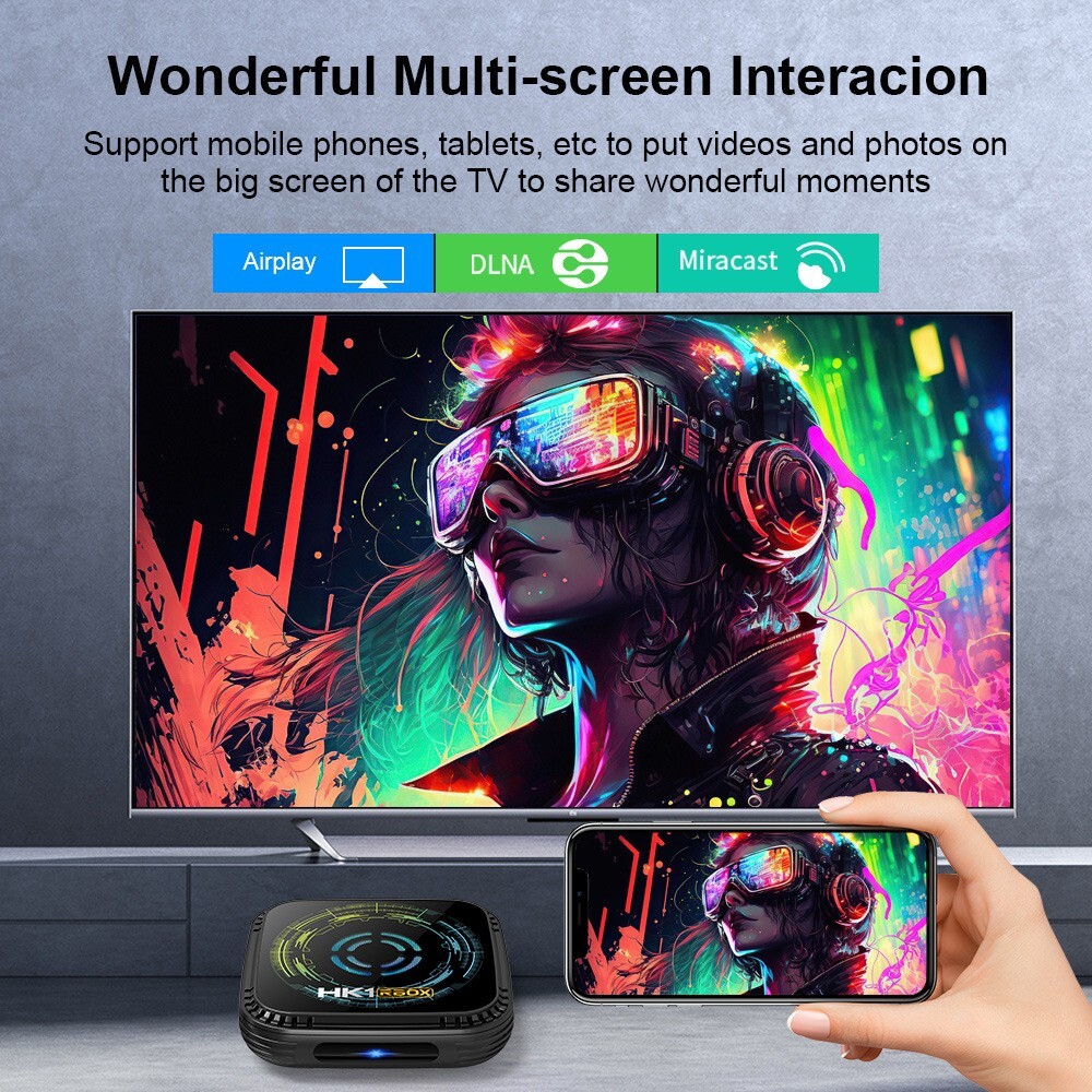 HK1 RBOX H8X H728 Android 14.0 TV box Octa Core 8K HDR10 1000M LAN Wifi6 Player