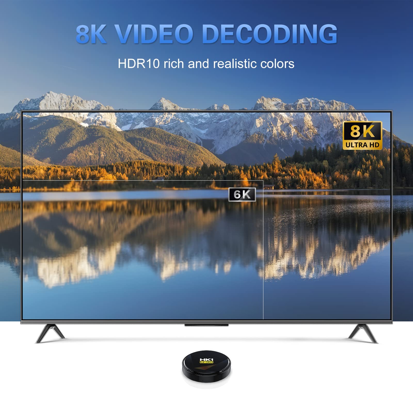 HK1 Android TV Box 2026, Android 12.0 TV Box with 8K Decoding 4GB RAM 32GB RO…