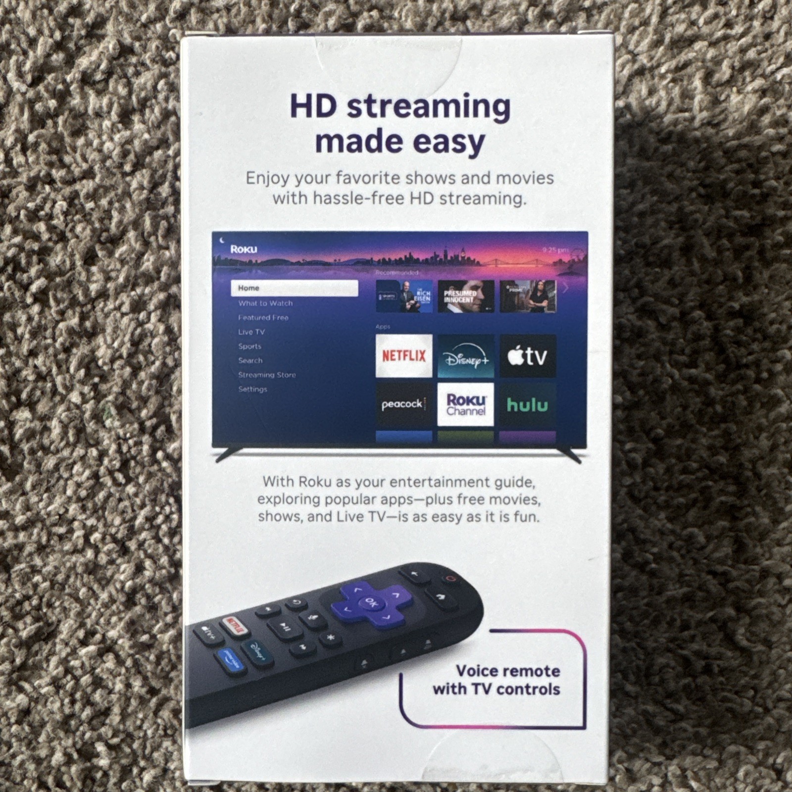 Roku 3840R Streaming Stick HD Media Player with Voice Remote – 2025 Model