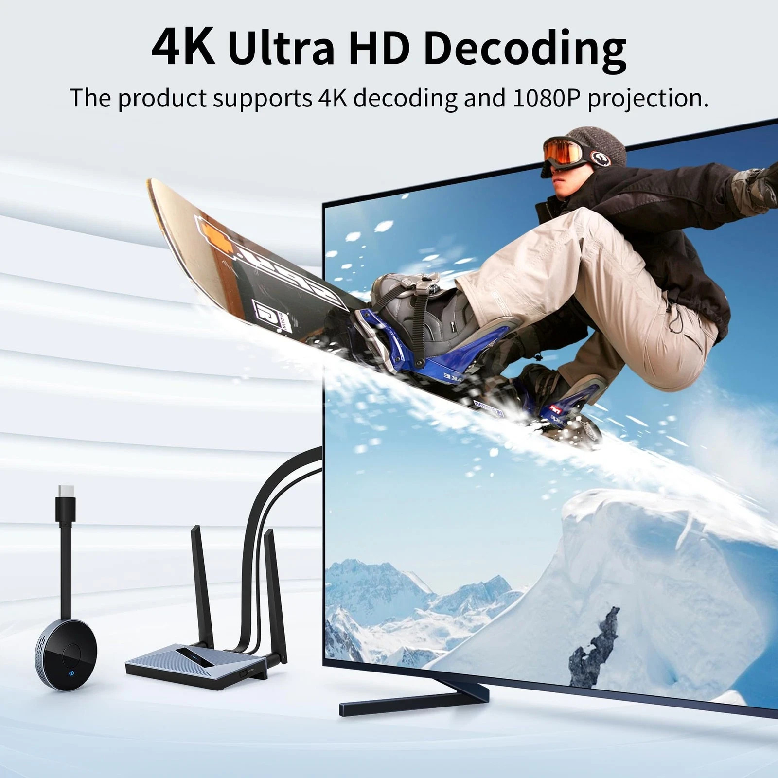Wireless HD Adapter Transmitter & Receiver with Wireless HDMI Converter Dongle