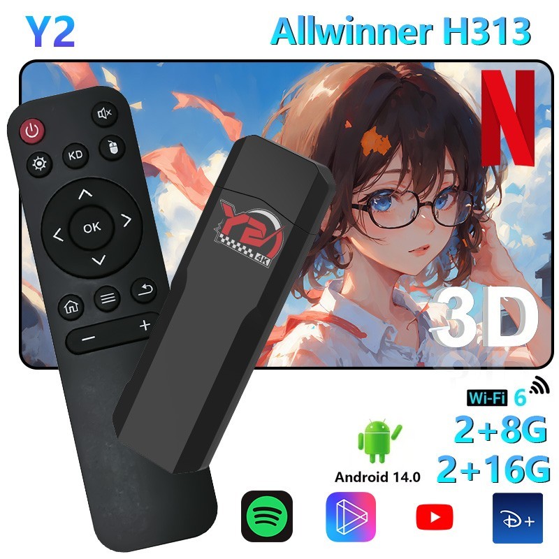 4K HDR Android TV Stick 2+16GB Dual WiFi BT Streaming Media Player Dongle