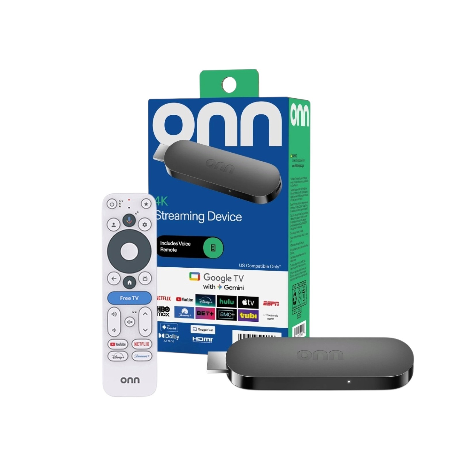 onn 4K Streaming Device Google TV w/ Gemini NEW 2026 Model – 8GB Storage 2GB RAM