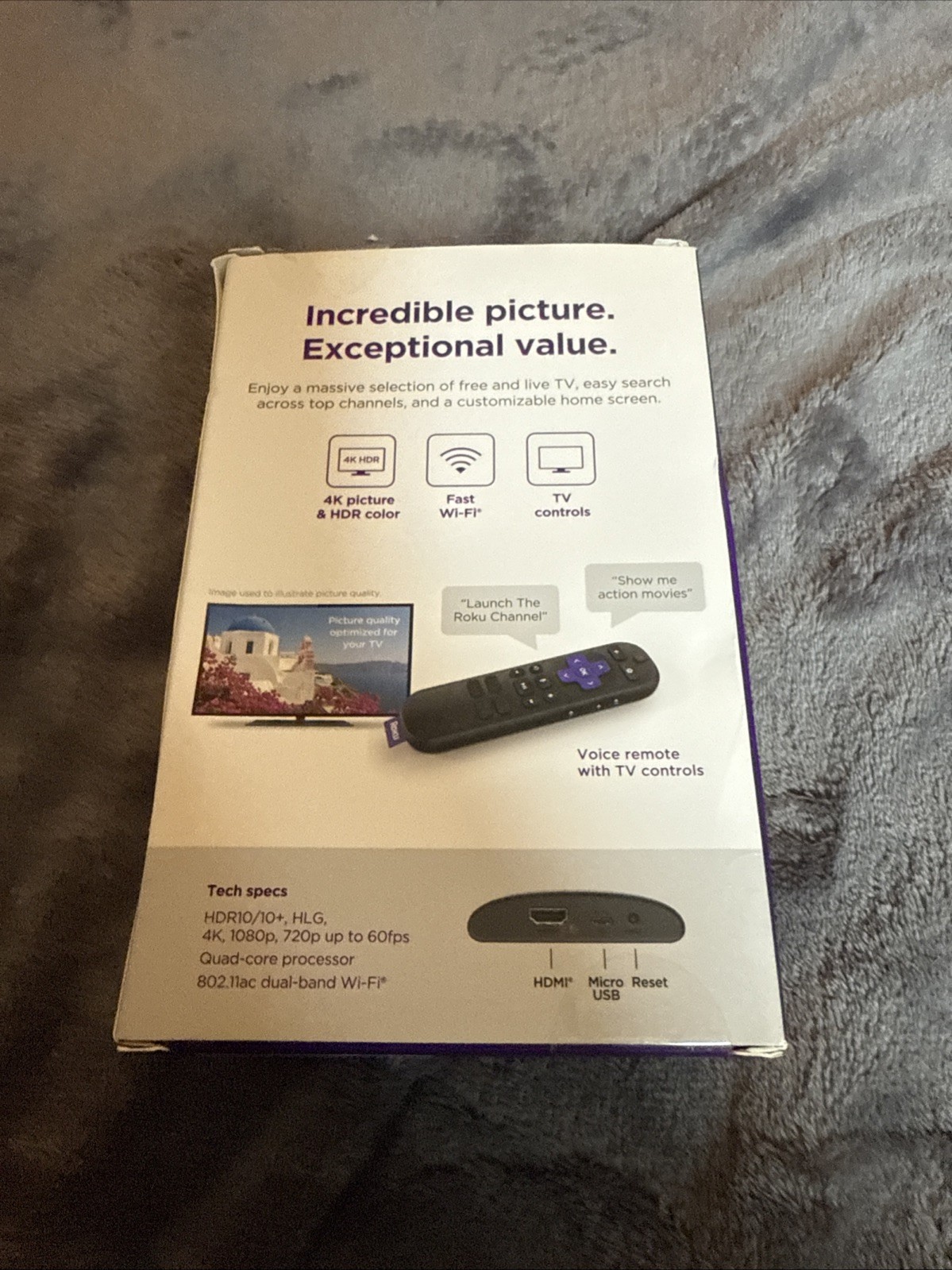 Roku Express 4K+ Streaming Media Player – 4K HDR HD TV Device New Open Box