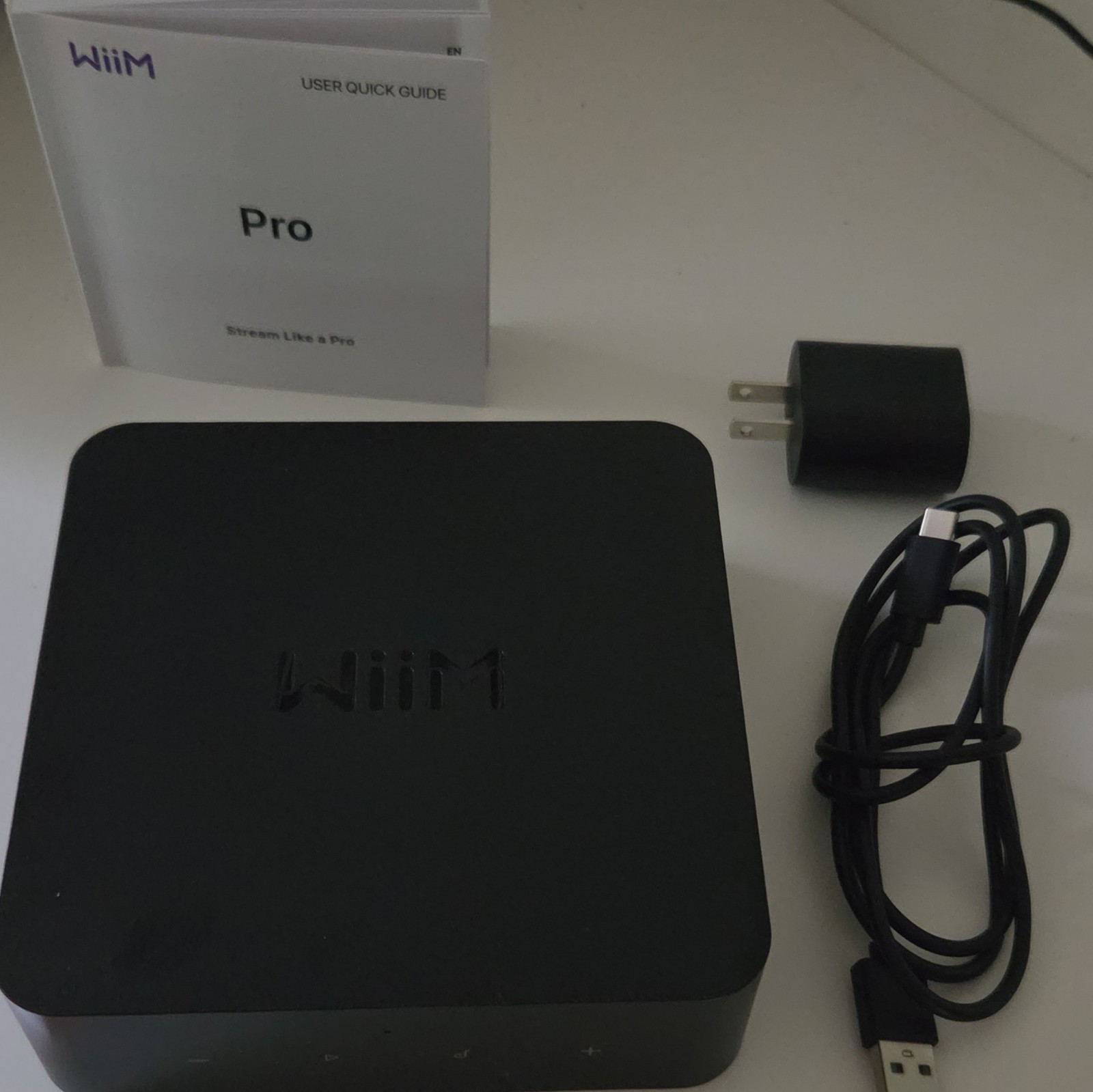 WiiM Pro ASR002 Network Audio Streamer Box Black Ethernet Mic Optical Coax RCA