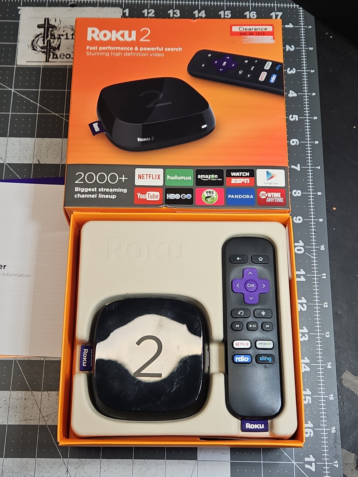 Roku 2 (3rd Generation) Media Streamer 4210R – Black ORIGINAL BOX Works