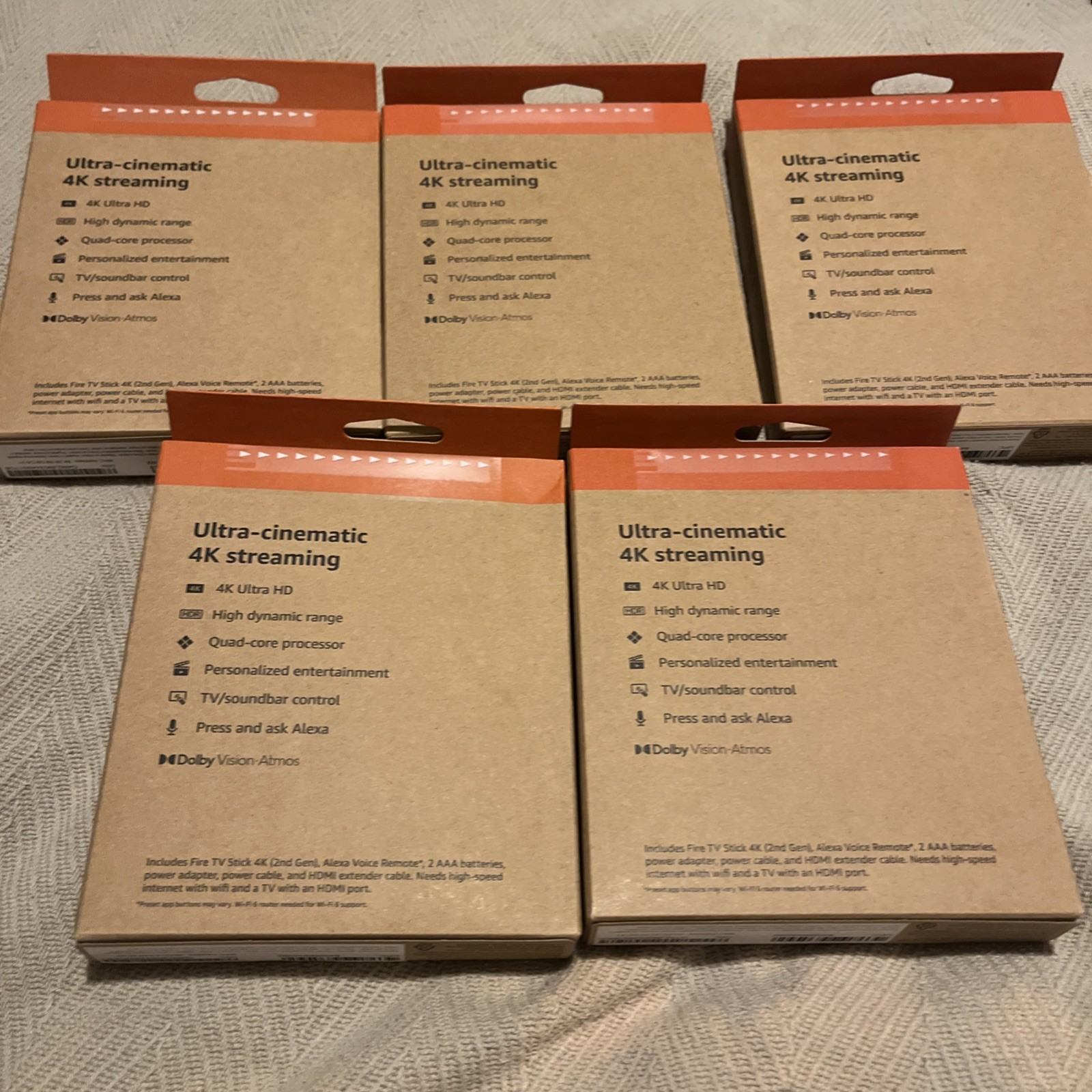 Amazon Fire TV Stick 4K Streaming Device w/ Alexa Voice Remote Lot Of 5 New