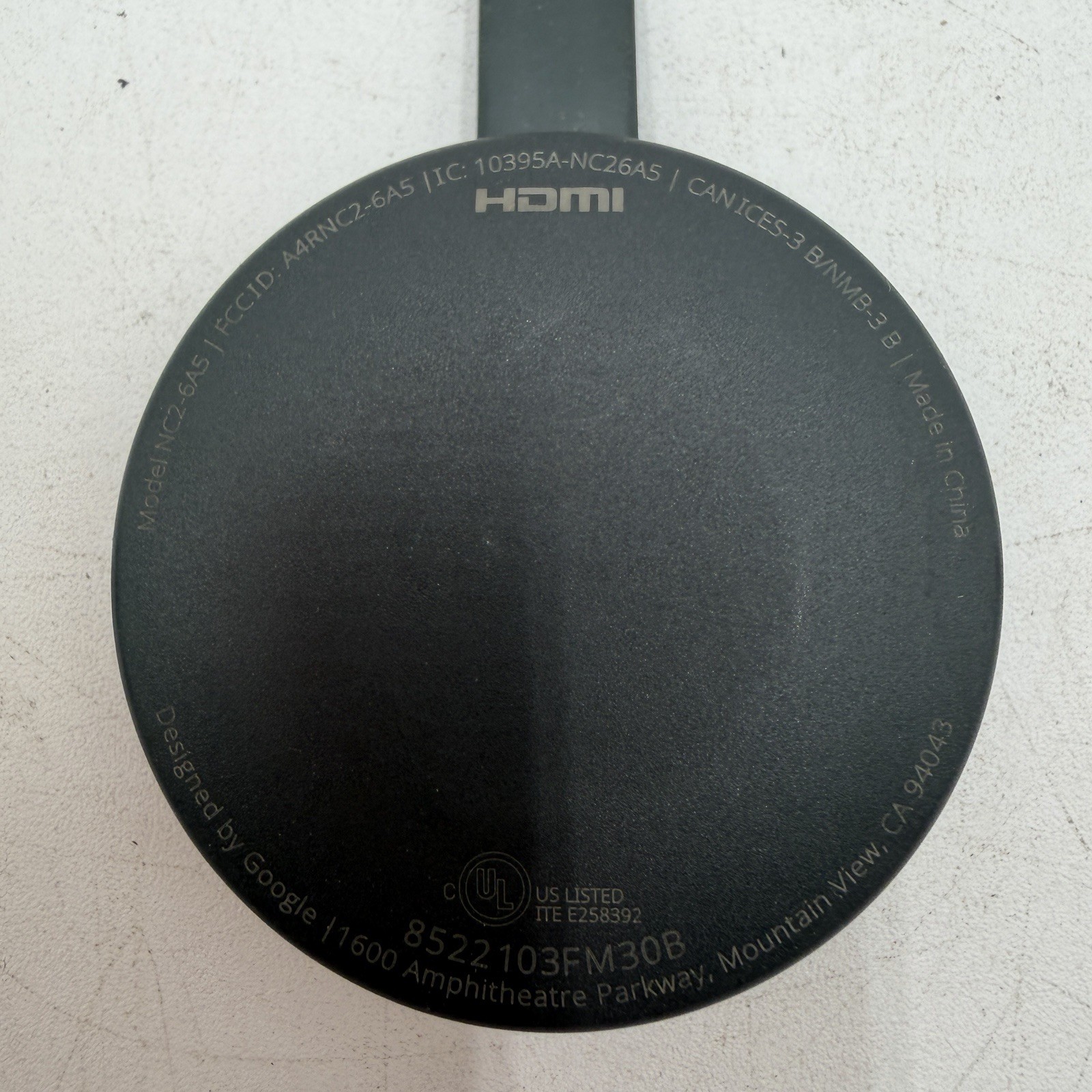Google Chromecast Model NC2-6A5 HDMI Black 2nd Device Only