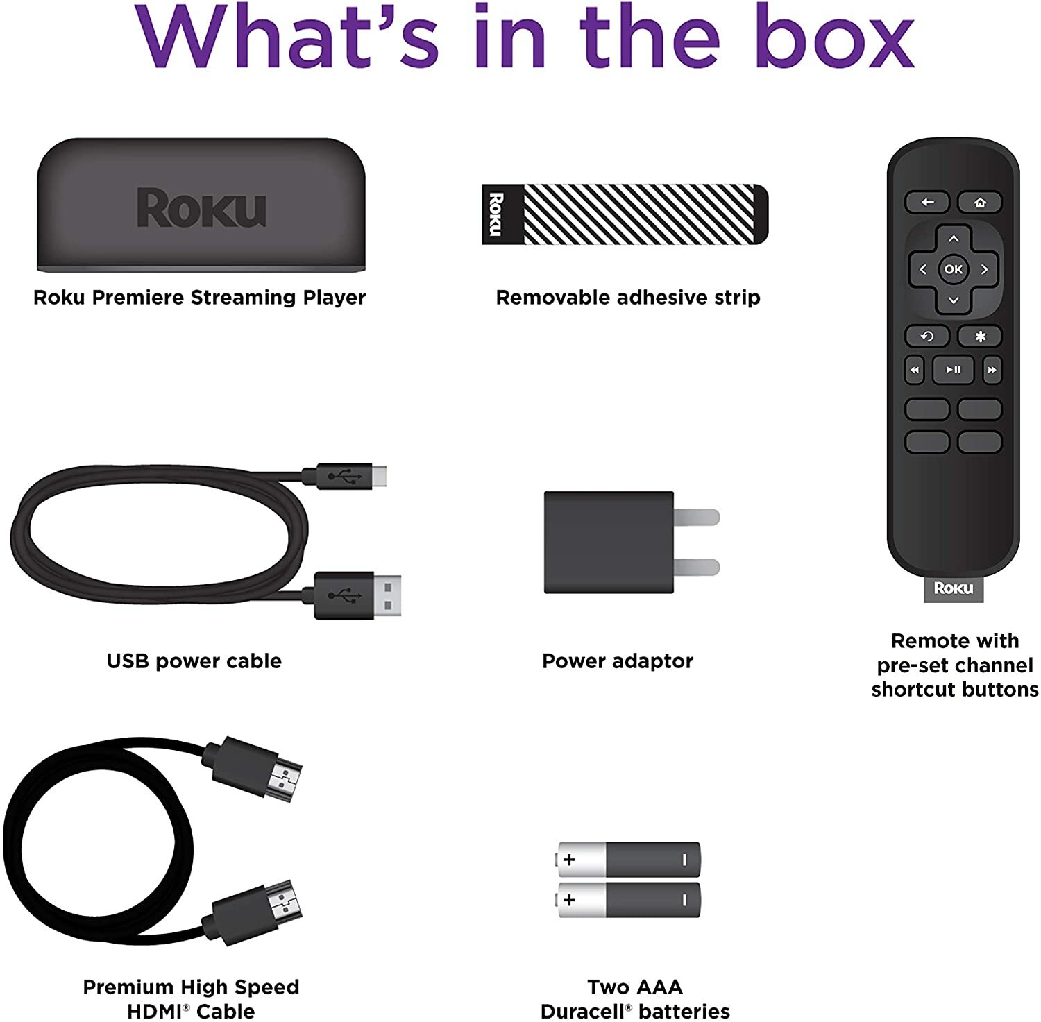 Roku Premiere | HD/4K/HDR Streaming Media Player, Simple Remote and Premium HDMI