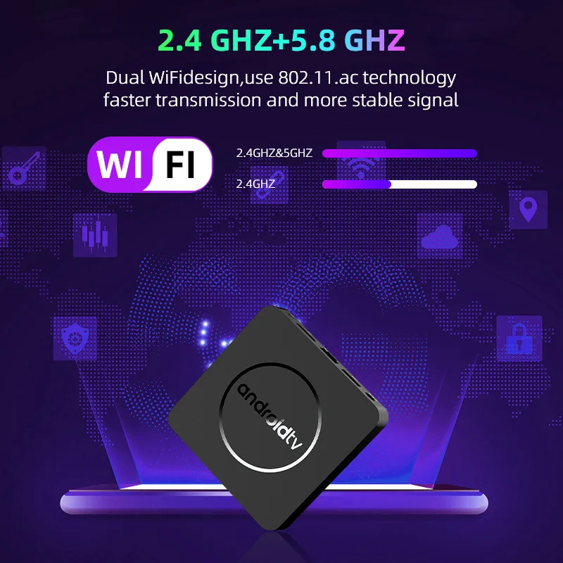Q10 Smart TV Box Android 14 8K HDR10+ 8GB 128GB Dual WiFi BT5.0 Media Player