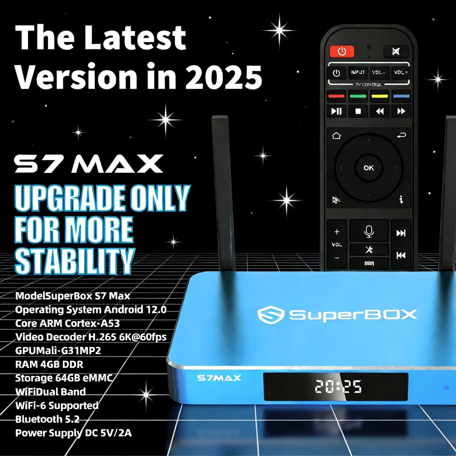 SuperBox S7 Max 6K WiFi 6 Media Player 4GB/64GB Bluetooth Voice Remote