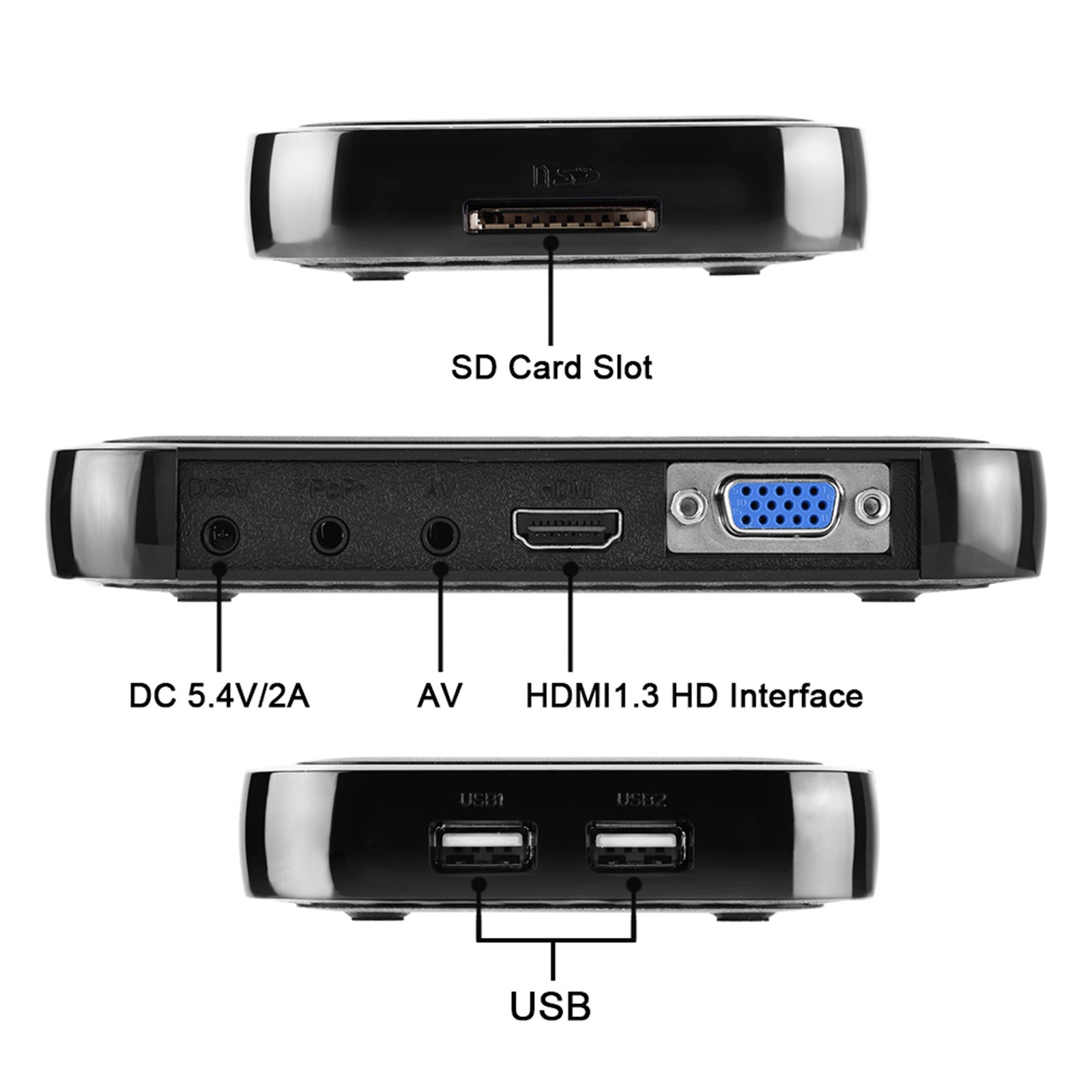 Mini HD 1080P Media Player Box Compact Design For Movies