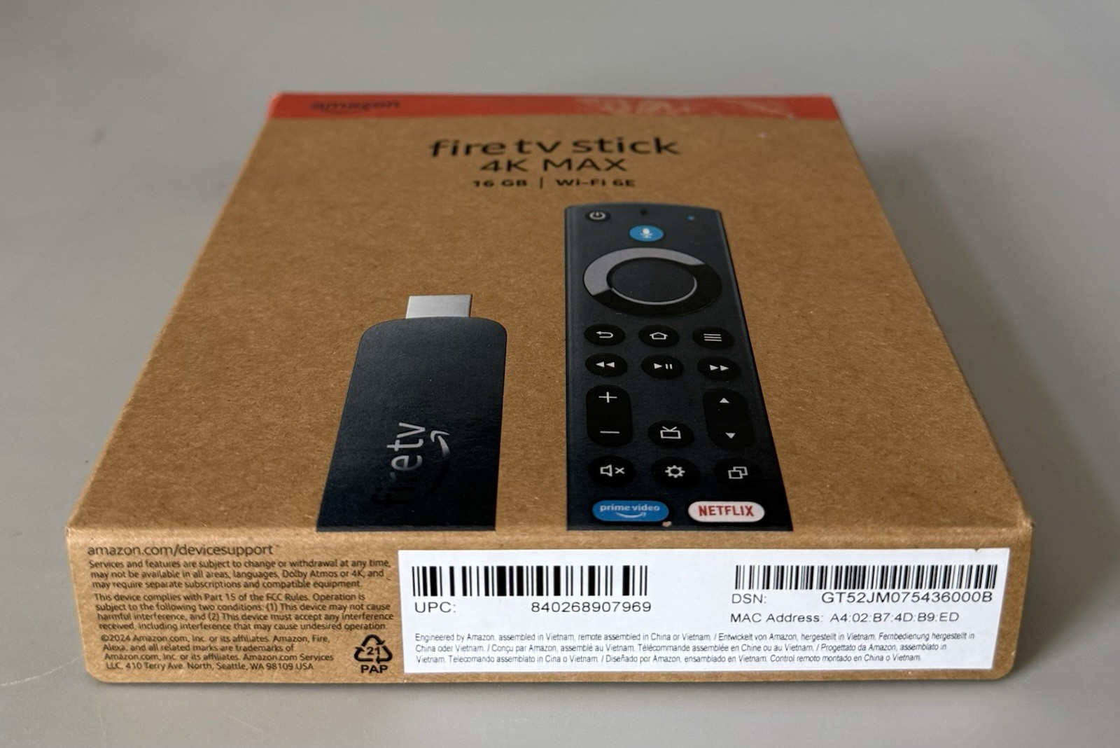 Amazon Fire TV Stick 4K Max 16GB Wi-Fi 6E — New Factory Sealed