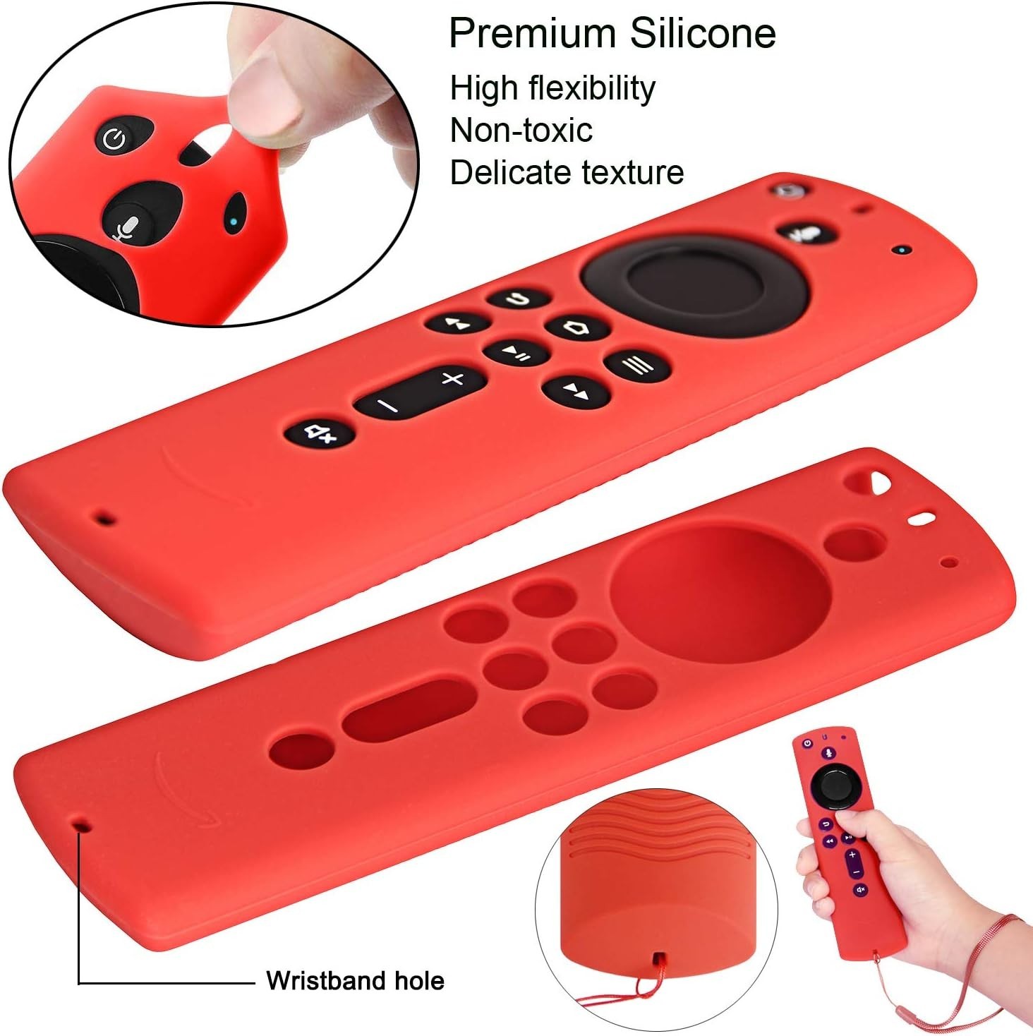 Vibrant Red & Blue Silicone Cover for Fire TV Stick 4K – 2 Pack of Protection