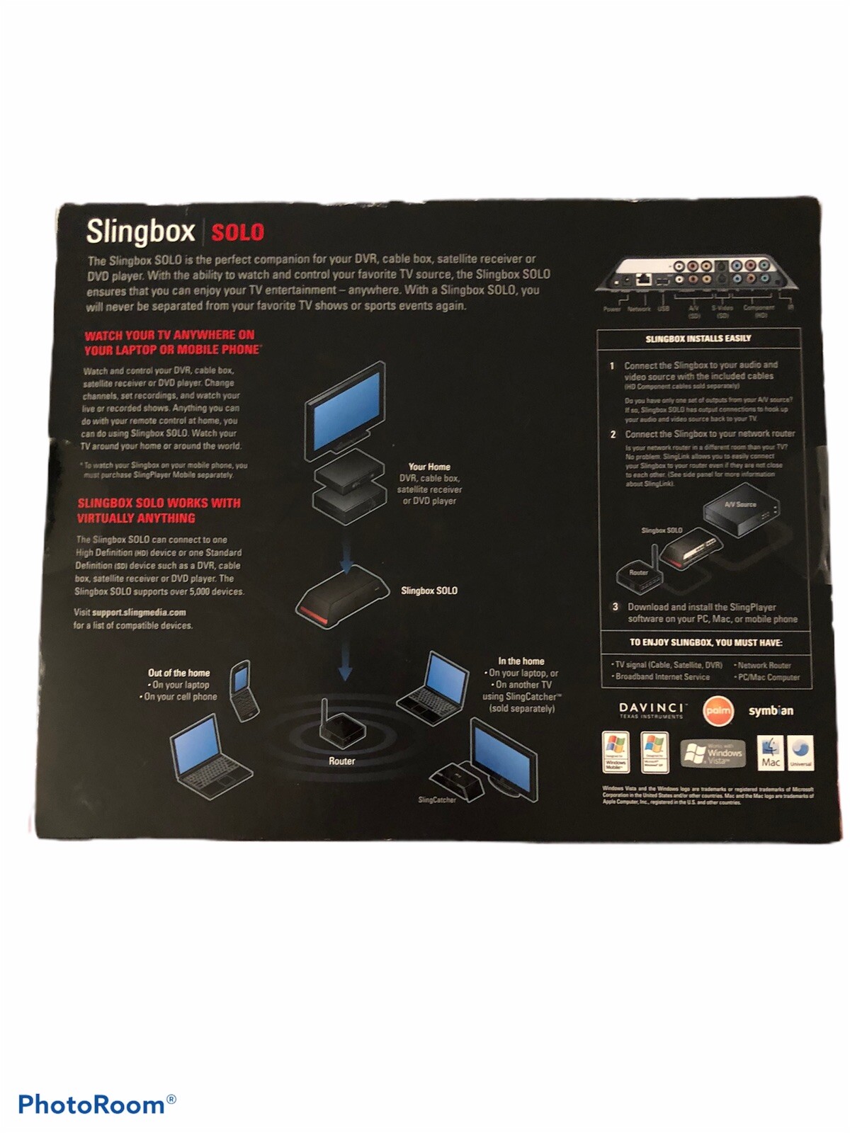 NEW Slingbox Solo HD Compatible Single Input Streamer SB260 Open Box