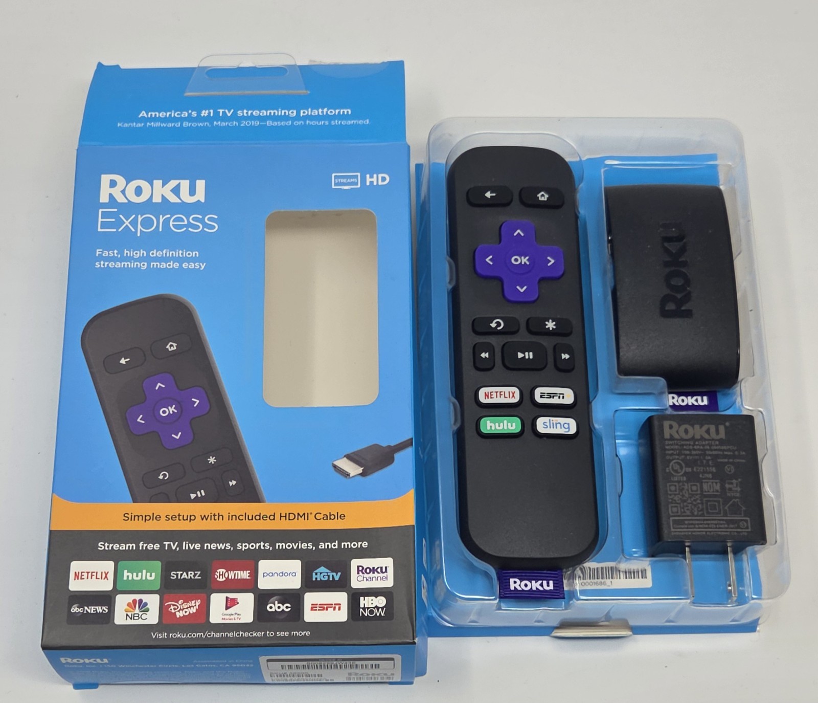 Roku Express HD Streaming Media Player – Black – Open-Box New