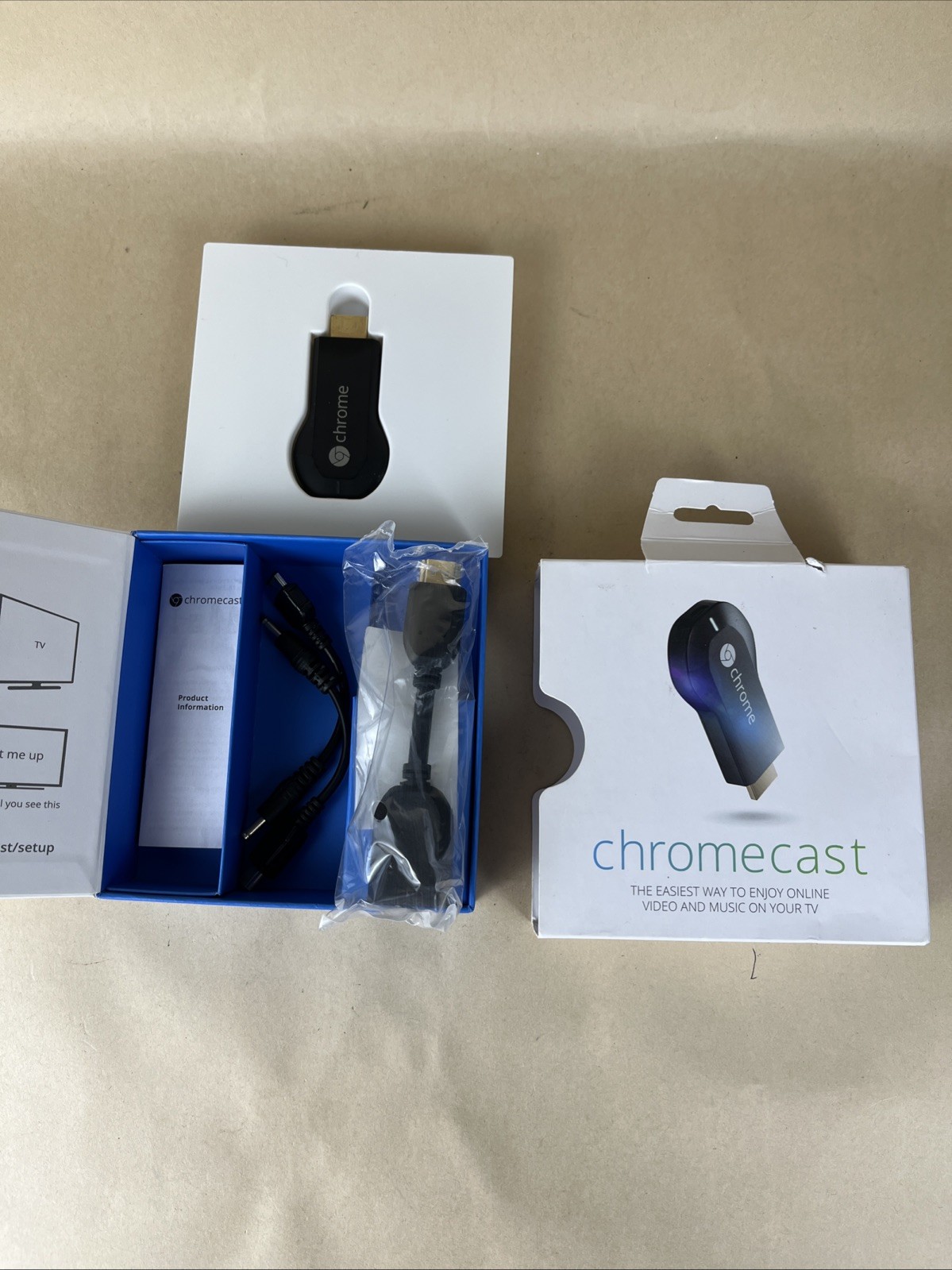 Google Chrome Chromecast 1st Generation 2013 HDMI Media Streamer WiFi TV