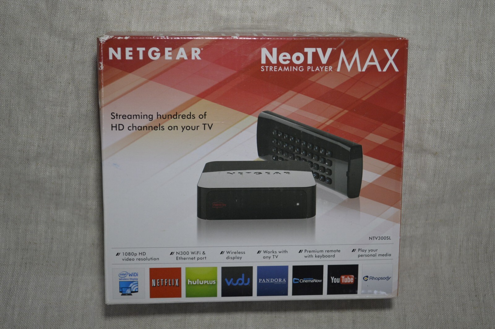 Netgear NeoTV Max Streaming Player NTV300SL New-Open Box