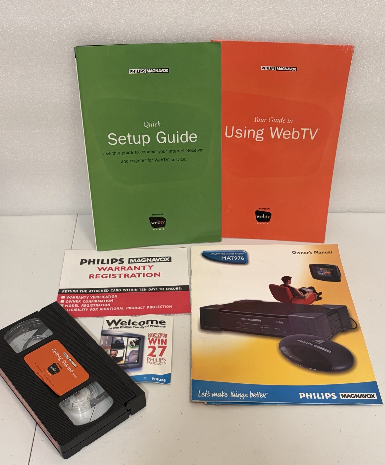 VTG Philips Magnavox WebTV Receiver MAT976A101 Complete Remote Keyboard WebEye