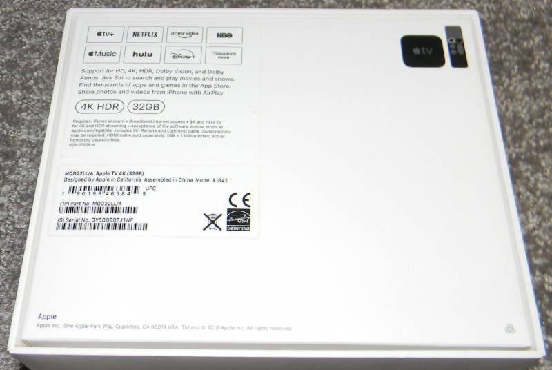 Original Apple TV – 32GB 4K HD Media Streamer MQD22LL/A – w/ Apple Remote