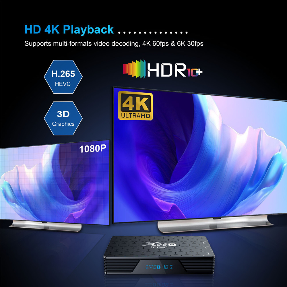 X98H Pro Allwinner H618 TV Box Android 12 4G 32/64G Support AV1 Wifi BT TV BOX
