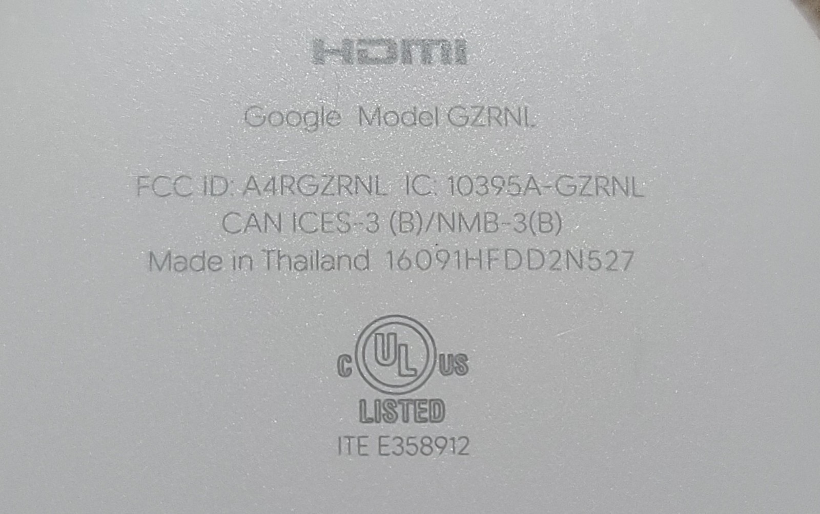 Google Chromecast with Google TV 4K Media Streamer Model GZRNL No Remote