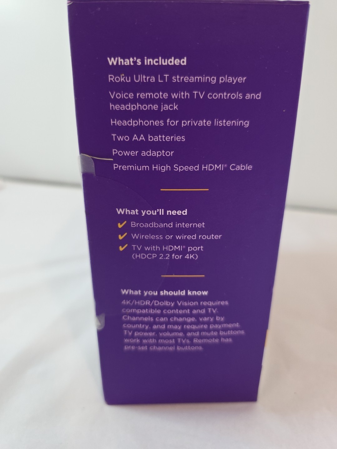Roku Ultra LT Streaming Device 4K/HDR/Dolby Vision with Roku Voice Remote