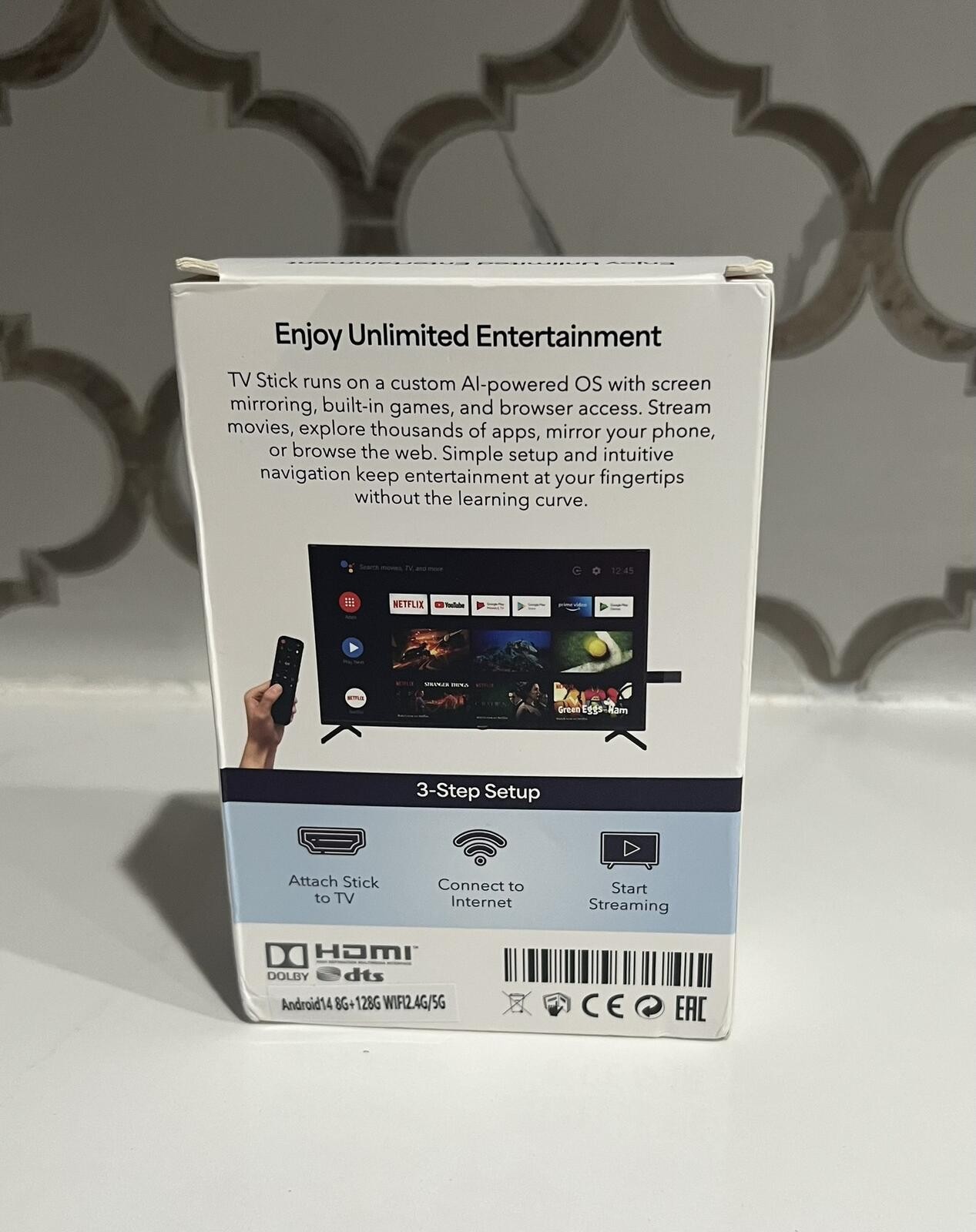 4K TV Stick Android 10 Smart Media Streamer WiFi HDMI Streaming Player Remote
