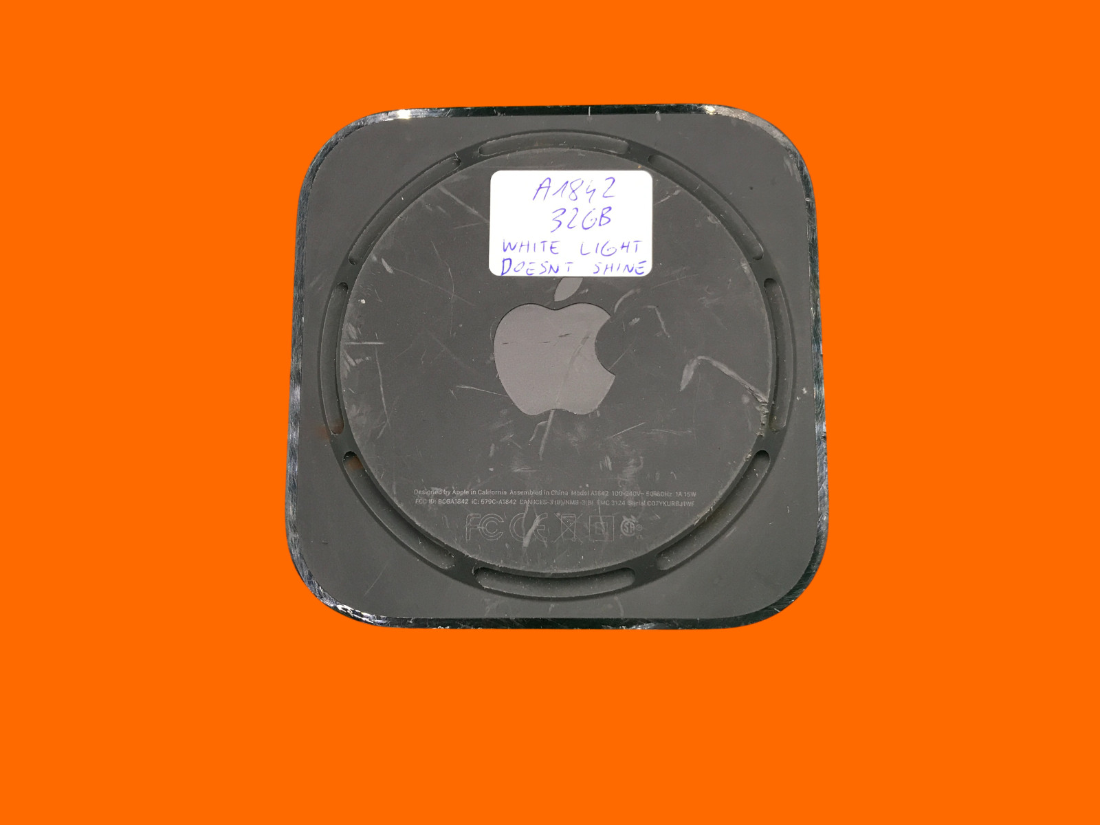 Apple TV 4K A1842 Digital Media Streamer 32GB, Working, Faulty Light Indicator