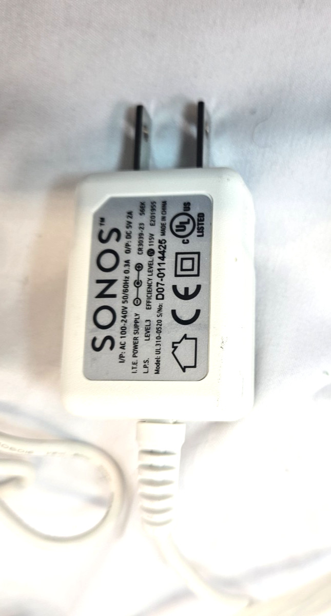 Sonos Bridge Wireless HiFi System White With Power Cord & Ethernet Cord