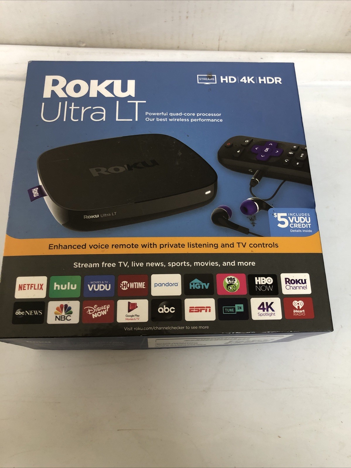 New Open Box Roku Ultra LT HD 4K HDR Media Streamer – (4662RW)