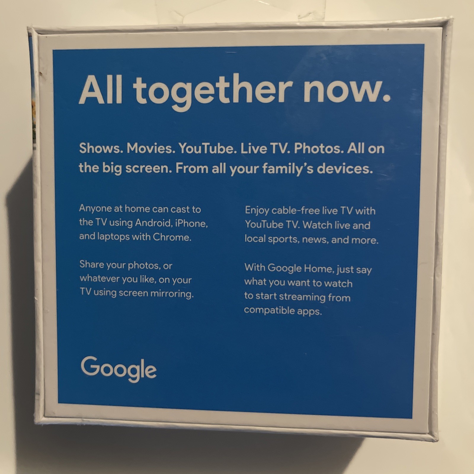 Google Chromecast NC2-6A5 HDMI Media Streaming Device 1080p with Power Cable