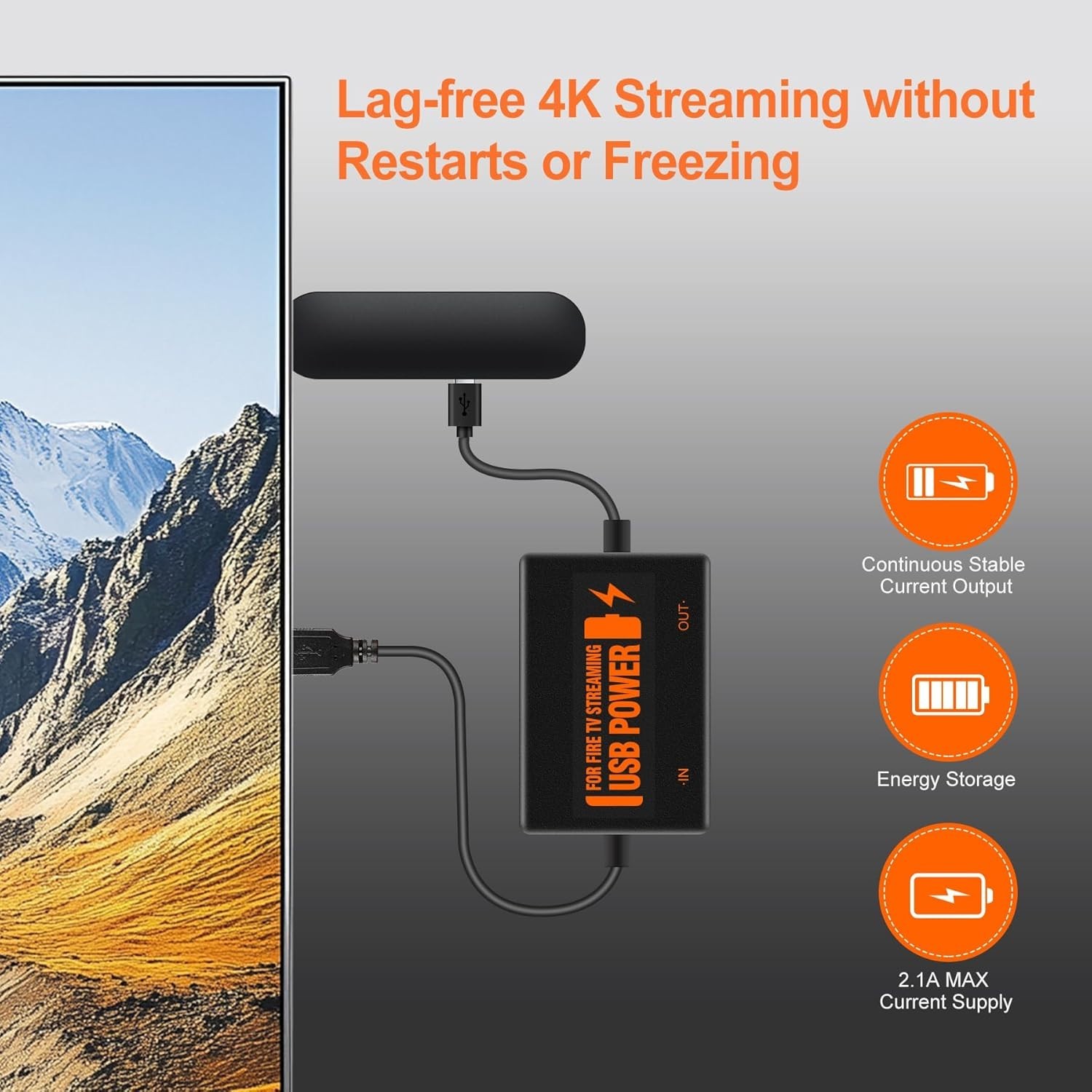 Versatile USB Power Adapter for Fire Stick – Works with All Streaming Devices