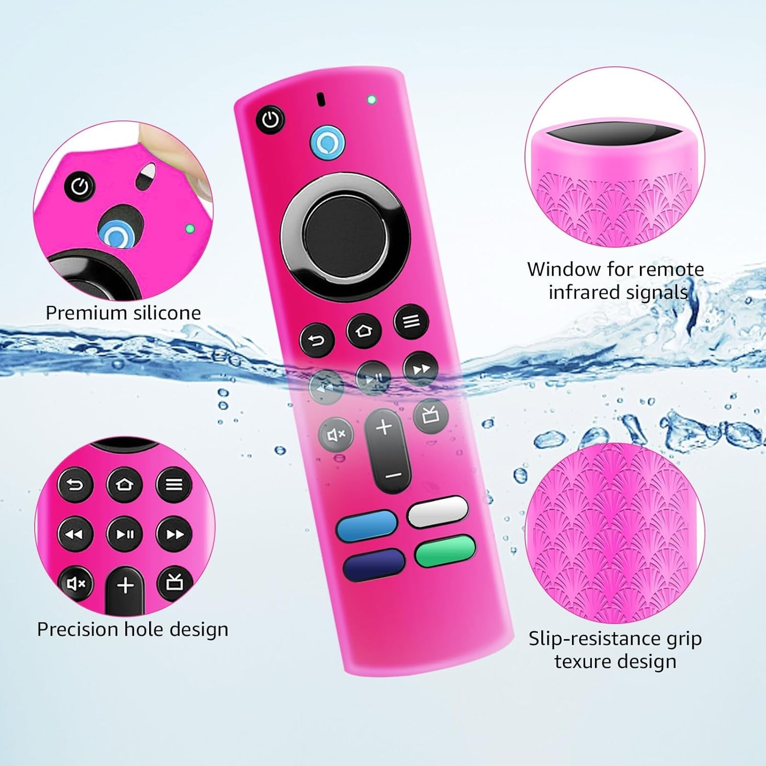 (2 Pack) Fire Stick Remote Cover 3rd Gen Glow Yellow&Not Rose Red