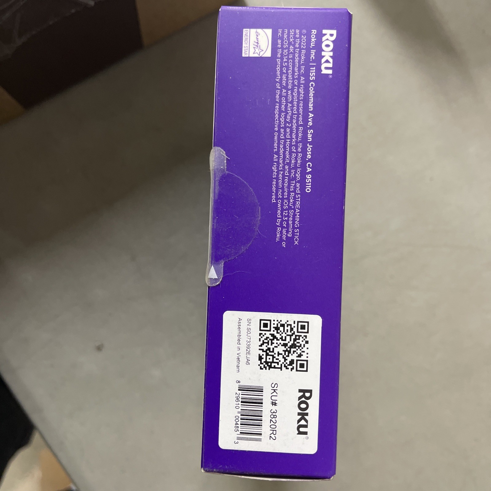 New & Sealed Roku Streaming Stick 4K HDR Dolby Vision, Wi-Fi Device SKU # 3820R2