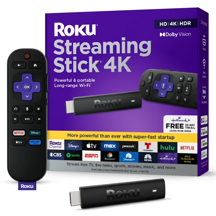 Roku Streaming Stick 4K Device 4K HDR Dolby Vision Voice Remote – 3820RW