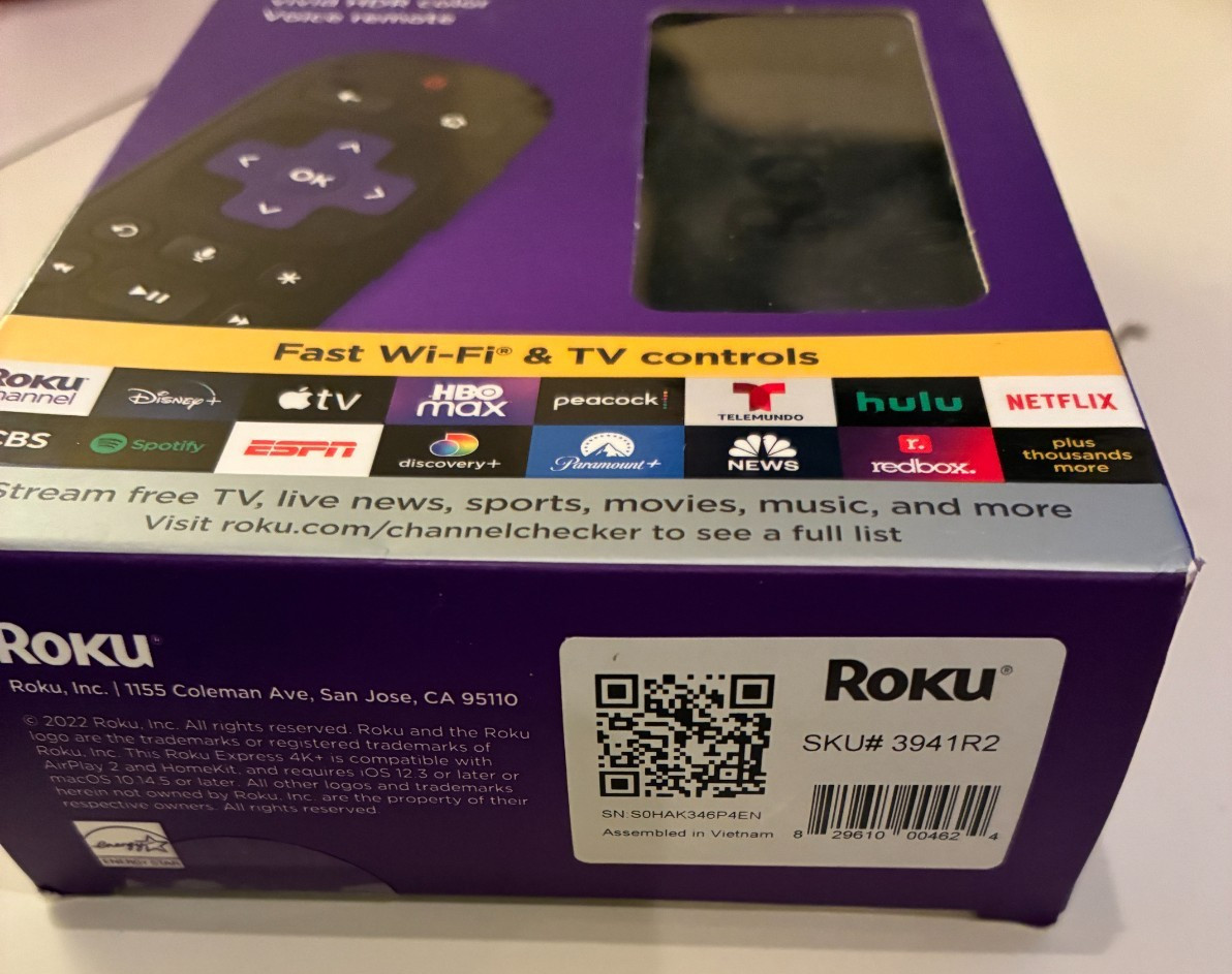 Roku Express 4K+ 3941R2 HDR Media Streamer