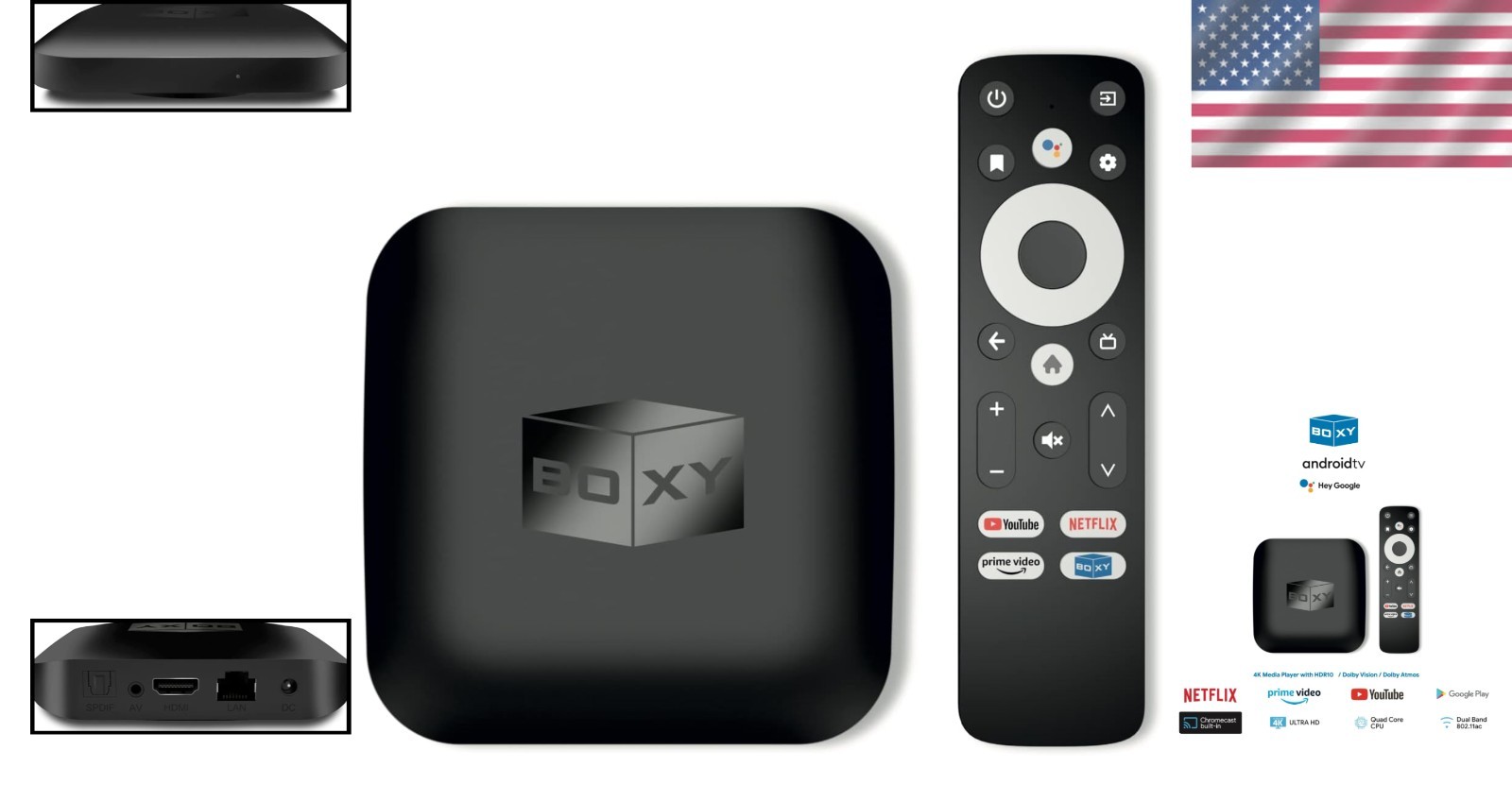 Compact Streaming Media Player with Dolby Vision & Atmos – Android TV 11 Support