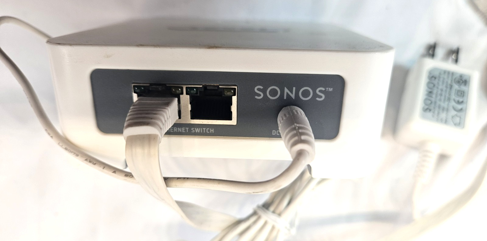 Sonos Bridge Wireless HiFi System White With Power Cord & Ethernet Cord