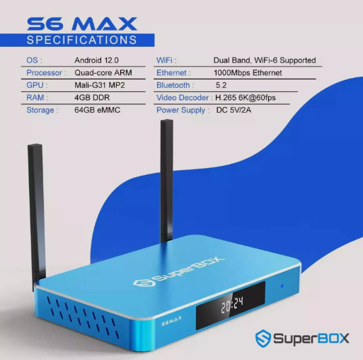 SuperBox S6 S6Max, 1 Yr Warranty, Factory Sealed, No Monthly Or Annual Fees!!