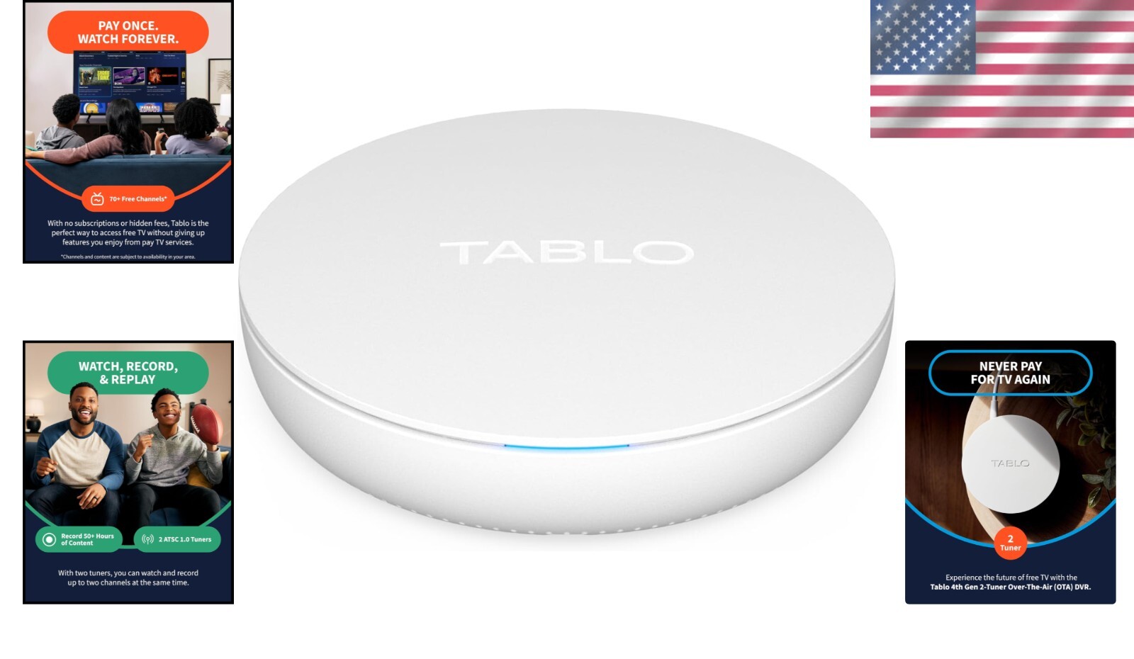 Stream Live TV Anywhere with Tablo 4th Gen OTA DVR – No Subscriptions Required=
