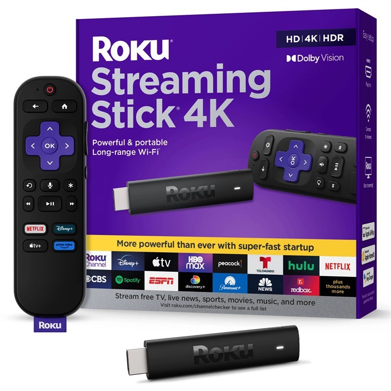 Roku Streaming Stick 4K Streaming Device 4K/HDR/Dolby Vision with Voice Remote