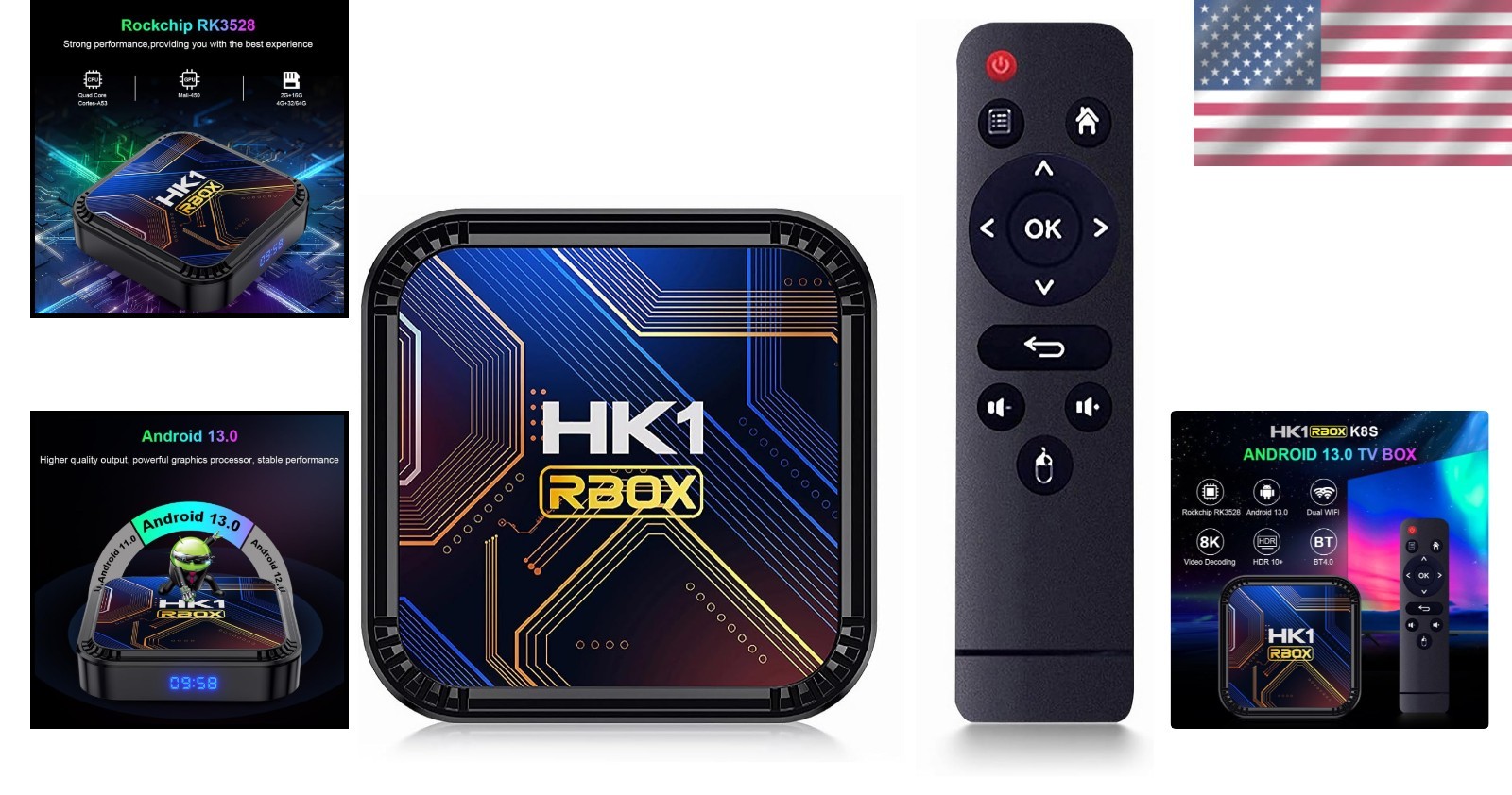 Ultra HD 8K Android 13.0 TV Box with 4GB RAM, 32GB Storage, Remote Included