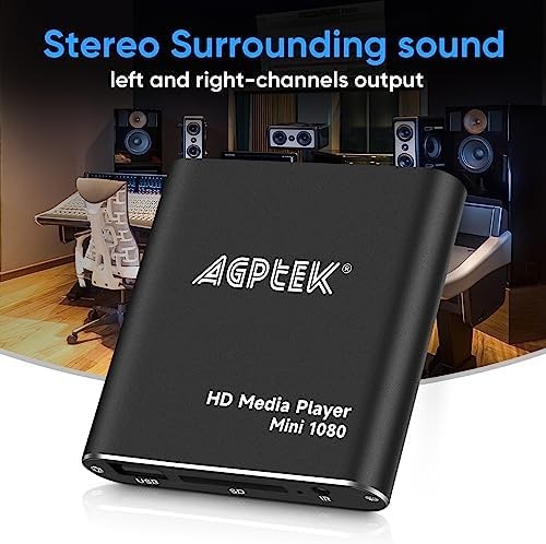 HDMI Media Player, Black Mini 1080p Full-HD Ultra HDMI Digital Media Player f…