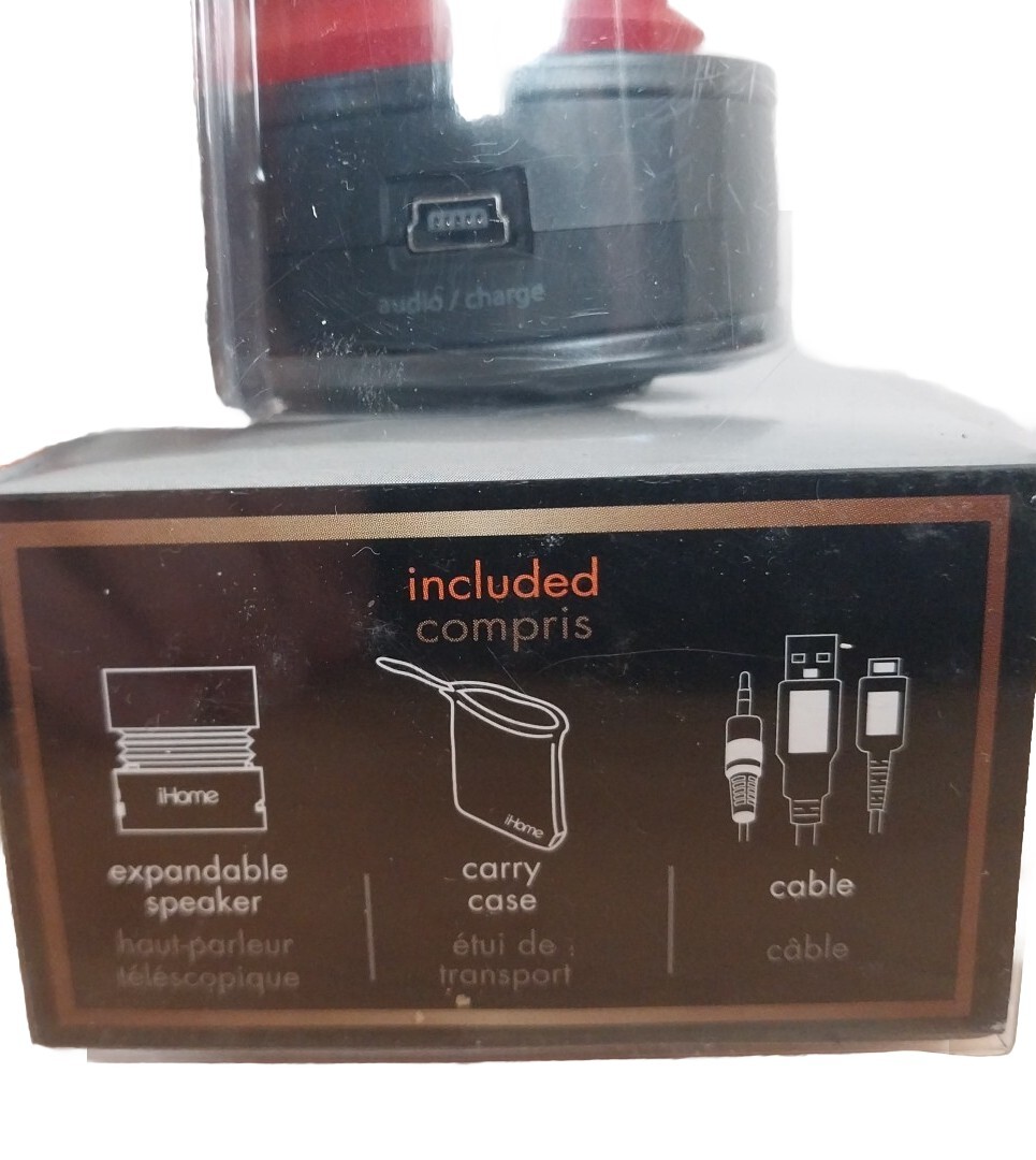 iHome N3288 Portable Rechargeable Mini Speaker Explosive Sound RARE RED NIB USA